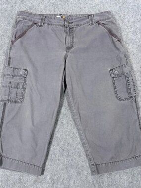 Carhartt Relaxed Fit Crop Capri Pants Women's Size 14 Gray